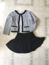 CHILDRENS PLACE Girl&#39;s Circle Black Skirt 4T Gray Sparkly Cardigan - $17.19