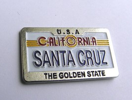 Us California The Golden State Santa Cruz License Plate Pin Badge 1.2 Inches - £4.36 GBP