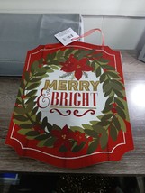 (1) Christmas House MERRY &amp; BRIGHT Sign-  Wall Decor. New - £7.69 GBP