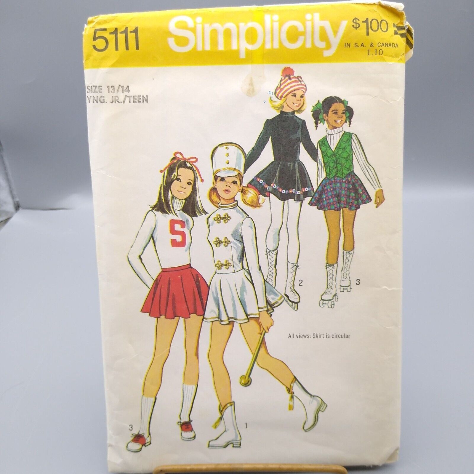 Vintage Sewing PATTERN Simplicity 5111, Young Junior Teen 1972 Cheerleader Major - $18.39