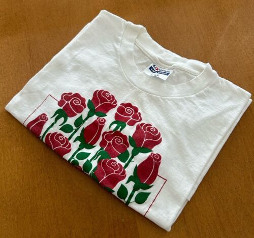 Primary image for Vintage Frances Meyer Rose art Short Sleeve Graphic Tee T-Shirt Size XL 