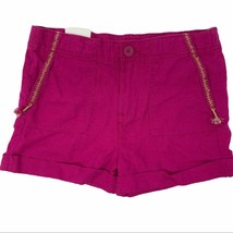 Joe Fresh pink linen blend metallic trim shorts size 8 NWT - $8.80