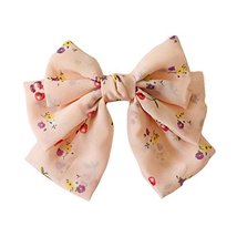 Floral French Barrette Style Hair Pin Handmade Hair Barrette Chiffon Bowknot 9.4 image 2