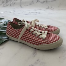 Seavees Womens Monterey Sneaker Size 9.5 Red White Americana Gingham Check - $34.64