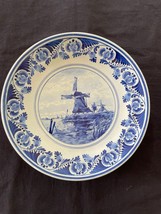 Antique Royal Delft de Porceleyne Fles Vintage Wall Plate 9” Dutch windmill - $65.00