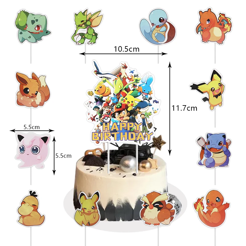 CupCakeTopperA-13pcs Super Soft &amp; Cuddly! Pokemon birthday party decorat... - $14.11