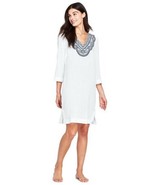 Lands End Women&#39;s Embroidered Woven Tunic Cover-up White New - £27.72 GBP