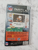 NFL Cleveland Browns Tailgate Game Day Party Kit - Team Banner &amp; Tablecloth - £10.94 GBP