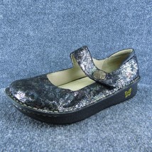 Alegria Pal-280 Women Mary Jane Shoes Silver Leather Hook &amp; Loop Size 41... - £27.26 GBP