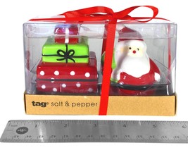 NEW - Santa Claus &amp; Gifts Ceramic Salt &amp; Pepper Shakers (2012) By Tag - £14.29 GBP