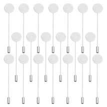 60Pcs Flat Round Tray Lapel Pin For Craft,Silver Safety Stick Pins Stain... - £16.01 GBP