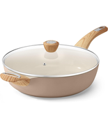 13.3in Ceramic Nonstick Frying Pan w Lid 6Qt Deep Saute Induction - $67.68