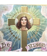 He Is Risen Vintage Postcard Christian Cross Angel Antique USA - £8.60 GBP
