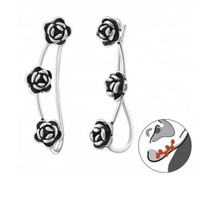 Rose sterling silver ear climbers - £12.54 GBP