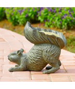 Aluminum Whimsical Crouching Bushy Tailed Squirrel Bird Feeder Garden St... - $2,739.75 MXN