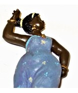 African Woman Ceramic Ebony Figurine by Shiah Yih  - $4.90