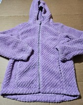 Members Mark Cuddly Cozy Zip-Up Jacket Girls Size 8 Quilted Purple Fleece Coat - £7.71 GBP