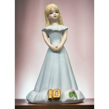 Growing Up Birthday Girls Age 10 Porcelain Blonde Figurine 1981 Enesco - $12.95