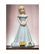 Growing Up Birthday Girls Age 10 Porcelain Blonde Figurine 1981 Enesco - £10.20 GBP
