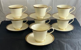 Set of 7 Minton Bone China ST. JAMES Cups &amp; Saucers Made in England - £125.80 GBP