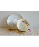 Vintage Aynsley Spring Blossom Swirl Design Gold Trim Tea Cup and Saucer - $19.99
