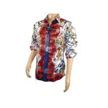 Men's Sports Shirt By Barocco Fashion Printed Long Sleeves Soft Feel EFS78 Multi image 9