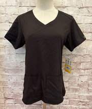 WonderWink PRO Womens 4 Pocket Wrap Scrub Top Black Stretch Size XS - 65... - $24.00