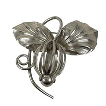 VTG Silver Floral Brooch Pin Hanging Flower Metal  - £14.13 GBP