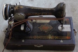 Antique Electric Singer Sewing Machine - With Light - 1910&#39;s - G8007259 - w/Case - £219.66 GBP