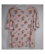 Worthington Women&#39;s Pink Floral Short Sleeve Blouse Size Medium - $23.69 CAD
