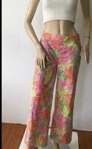 Lilly Pulitzer Frog Print Wide Leg Cropped Pants (Size 4) - £23.55 GBP