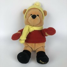 Disney Store Winter 2002 Winnie the Pooh 8&quot; Plush Christmas Holiday - VG Cond. - £3.21 GBP