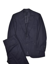Hickey Freeman Suit Mens 40S Navy Herringbone Stripe Jacket &amp; Pants Wool 36x29 - £105.20 GBP