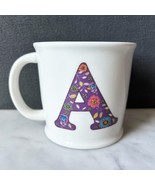 Natural Life Mug Letter A Monogram Love the Moment Coffee Cup Purple Floral - $226.67 MXN