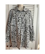 Lands&#39; End No Iron Supima black and white blouse geometric print 20W Mint  - €15,79 EUR