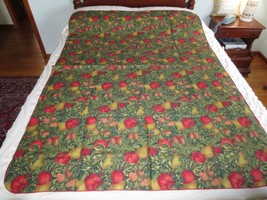 NOS CHRISTMAS BLISS FRUITS HOLLY PINECONES 100% Polyester TABLECLOTH - 5... - $12.00