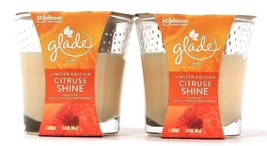2 Count Glade 3.4 Oz Limited Edition Citrus &amp; Shine Essential Oil Scented Candle - £16.73 GBP