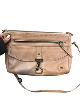 The Sac Leather Crossbody Purse Zip Pockets Adjustable Strap Pink Bag Mi... - $28.00