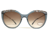 Bebe Sonnenbrille BB7223 450 AQUA CRYSTAL Blau Gold Kristalle Mit Braune... - $64.89