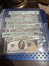 Lot of 4 $10 1934-C Silver Certificate CONSECUTIVE Lot B-A Block PMG CU6... - £592.32 GBP