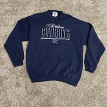 Vintage 90s Dallas Cowboys Sweatshirt Crewneck Mens L Blue Logo 7 USA - $32.26