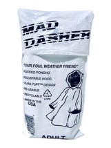 Mad Dasher Vintage Adult White Adjustable Hood Rain Poncho Dura Tuff Gol... - $8.06 CAD
