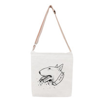 Funny Cute Bull Terrier Watercolor Designers Women Messenger Bags Females Bucket - £17.50 GBP