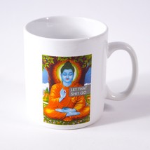 Let That Sh*t Go Buddha God Tree Meditating Spiritual Ceramic Coffee Mug Tea Cup - $16.83