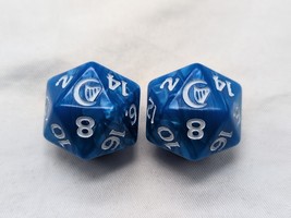 (2) D&amp;D D20 Blue With White Numbers And Harp/Moon For The 20 Dice - $366.92 MXN