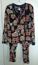 DISNEY MICKEY MOUSE MICRO-FLEECE PAJAMA SET-L(12/14)-GINGERBREAD HOUSES-... - $14.99