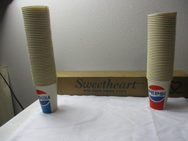 Vintage 93 PEPSI Sweetheart Wax Vending Cups in Box NOS 9oz. - £27.68 GBP