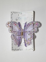 AB Rhinestone Purple Butterfly Hair Claw Clip Princess Accessories - £4.59 GBP