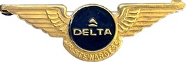Vintage Delta Airlines Badge Pin Junior Stewardess Wings - £7.96 GBP