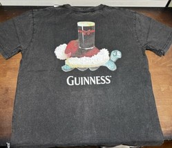 NWT Guinness Anticipation Christmas distressed T-Shirt nice fade sz large - $30.25